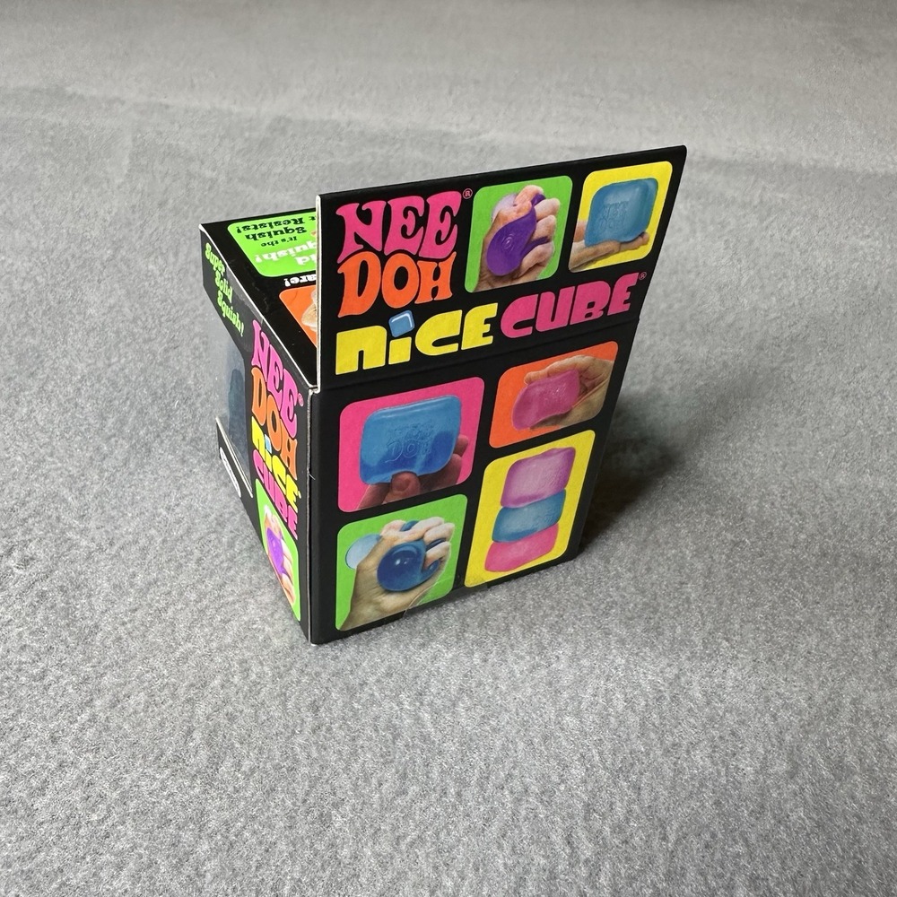 NeeDoh Nice Cube Blue Super Solid Squish Stress Toy Fidget Sensory Squeeze NEW - Picture 3 of 5